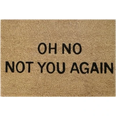Image of Natural Coir 60cm x 40cm heavy duty doormats with rubber base humorous message (not you again)