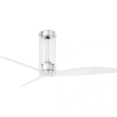 Image of Tube Medium Ceiling Fan Chrome, Clear Optional LED Light Sold Separately