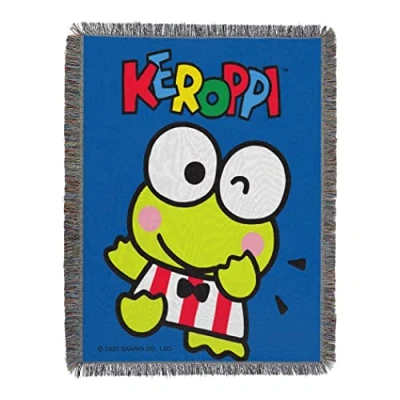 Image of Northwest Woven Tapestry Throw Blanket, 48&quot; x 60&quot;, Keroppi Wave