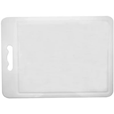 Image of Fackelmann Chopping Board, Kitchen Helper, Cutting Plastic, 34x25x0.5cm, White