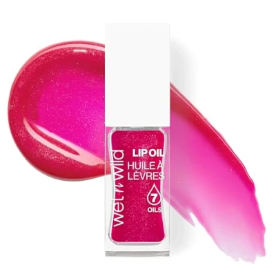 Image of Wet n Wild Tinted Lip Oil, Nourishing &amp; Non Sticky Pink Gloss Powered by 7 Natural Oils, Lightweight Formula for Mirror Like Glow Effect, Dress Code Shade