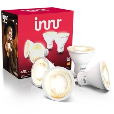 Image of Innr Zigbee GU10 Smart Bulb, Works with Hue*, Amazon Echo 4th Gen., Alexa (Bridge Required), LED Light Bulbs Warm White, Dimmable, 460 Lumen, 4 Pack
