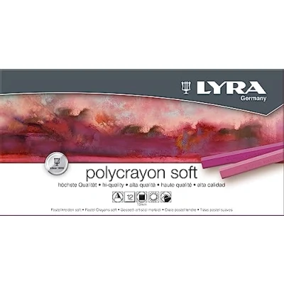 Image of LYRA Polycrayons Soft Fine Art Pastel Set, 12 Assorted Colours, Ideal for Professionals &amp; Students