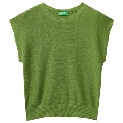 Image of United Colors of Benetton Women&#039;s Jersey G/C S/M 105GD109Z T Shirt, Green, XXS