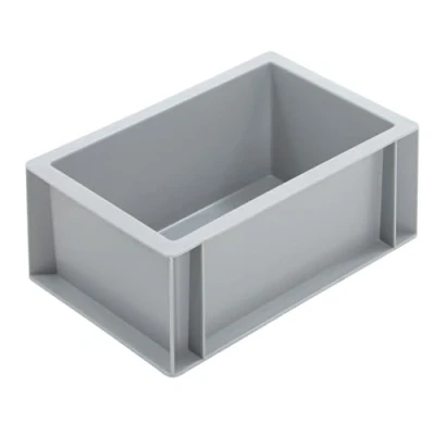 Image of BiGDUG Euro Stacking Boxes Heavy Duty Containers Storage Box Stackable Warehouse Crates (x10 Grey 120h x 200w 300d mm)