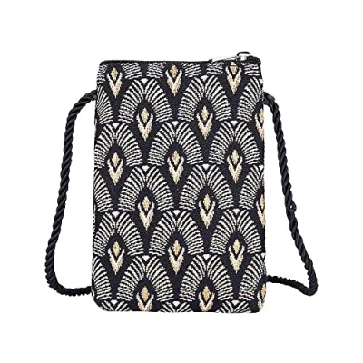 Image of Signare Tapestry Mini Crossbody Phone Bag, Ladies Purse for Phone, Mobile Purse, Smart Bag (Art Deco Luxor)