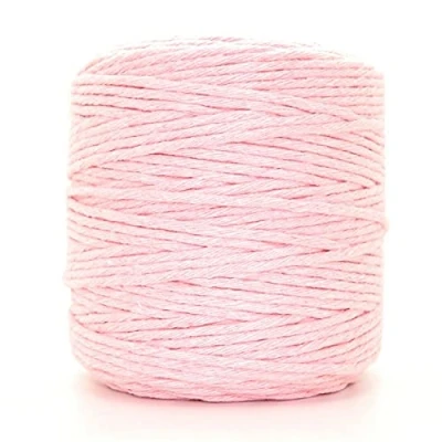 Image of Premium Pink Macrame Cord, 200 m / 656 ft of 3 mm Thick Natural Cotton Thread Yarn Rope for Wall Hangings, Plant Hangers, DIY Crafts, Home Decorations, Gift Wrapping (Reel)