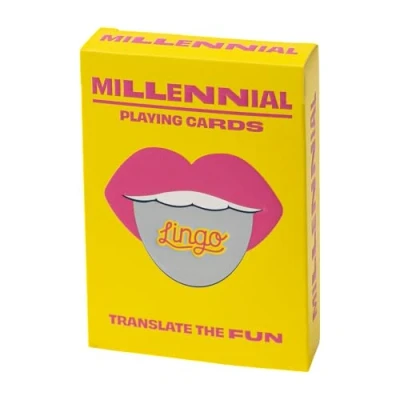Image of Lingo Slang Playing Cards Language Learning Game Set Fun Visual Flashcard Deck to Increase Vocabulary and Pronunciation Skills (Millennial Slang)