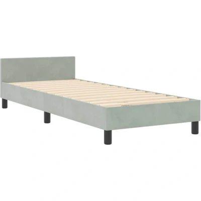 Image of vidaXL Light Grey Velvet Bed Frame 80x200 cm