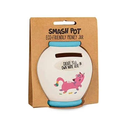 Image of History &amp; Heraldry Personalised Bamboo Smash Pot Money box (Kittens blank with sticker)