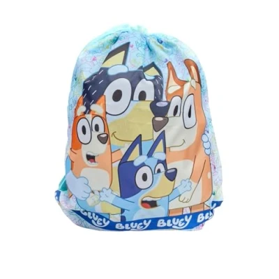 Image of Bluey Drawstring Bag Kids PE Kit Gym Swim For Boys &amp; Girls School Trainer Backpack