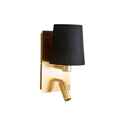 Image of Lindby wall light Aiden, black, gold, LED reading