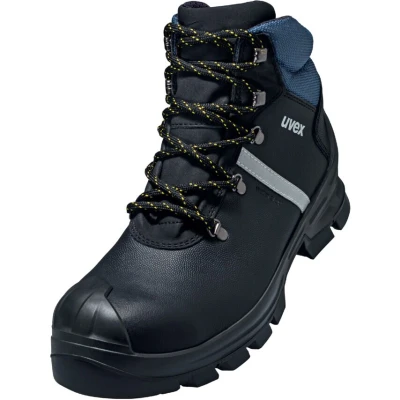 Image of Uvex 2 construction S3 SRC lace up safety boots water resistant lightweight men &amp; women leather black Size 7