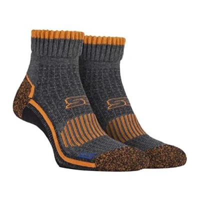 Image of Storm Bloc Mens Cotton High Ankle Length Hiking Walking Trekking Socks with Reinforced Heel &amp; Toe (6 8.5, Grey)