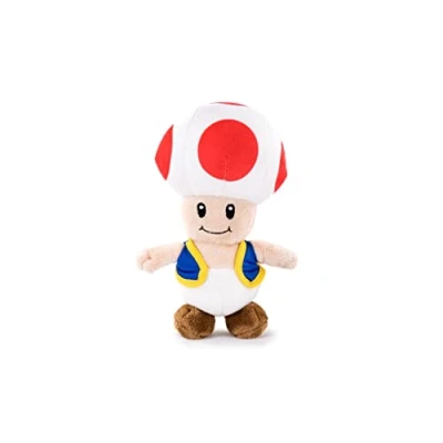 Image of Whitehouse Leisure Super Mario Bros Soft Toy of the Characters 22cm, 8&#039;66&quot; Mario, Luigi, Toad, Yoshi, Princess Peach, Donkey Kong Quality (22cm, Toad)