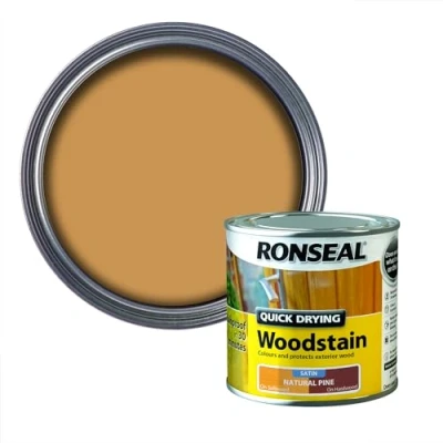 Image of Ronseal QDWSNP250 250 ml Satin Finish Quick Dry Woodstain Natural Pine