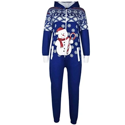 Image of A2Z 4 Kids Girls Boys Novelty Christmas Snowman Print Xmas Onesie Royal 7 8
