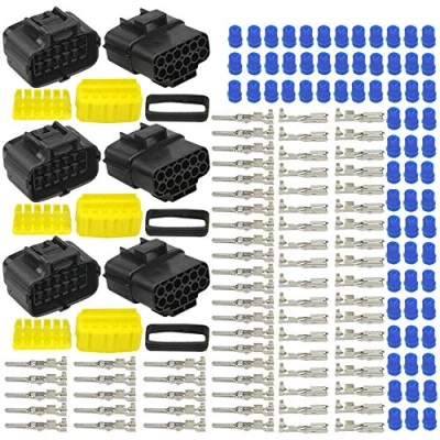 Image of WMYCONGCONG 3 Kits 12 Pin Way Waterproof Electrical Connector Plug for Car Automotive (12 Pin)