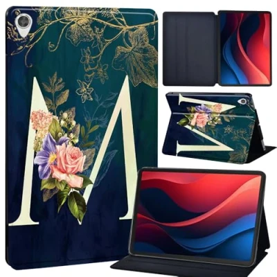 Image of Tablet Case Lenovo Tab M10 HD 2ND Gen 10.1 inch (TB X306X/X306F) lightweight Embossed Flip PU Leather Cover Ultra Thin (initial letter M)