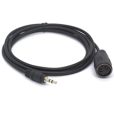 Image of Tomost 3.5mm 5 Pin DIN MIDI Cable, Plug Female to 3.5 (1/8in) TRS Stereo Male Jack Converter Cable for Keyboard IK Multimedia (1.5 meter)
