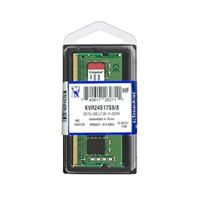 Image of Kingston KVR24S17S8/8 8 GB 2400 MHz DDR4 Non ECC CL17 SODIMM 1R x8 RAM Memory Kit Green