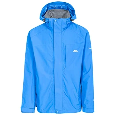 Image of Trespass Edwards II, Blue, XS, Waterproof Jacket with Concealed Hood for Men, X Small, Blue