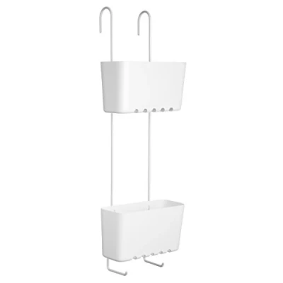 Image of Tatay Standard Shower Caddy, Duo, Stainless Steel, White, One Size