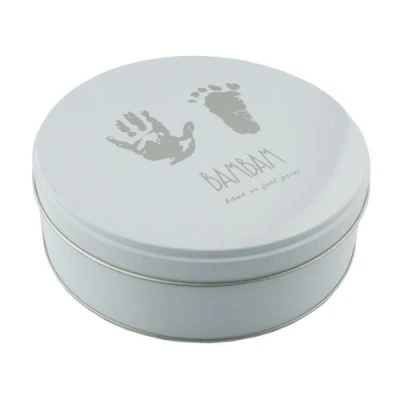 Image of bam Clay Impression Handprint Footprint Kit in Tin New Baby Gift