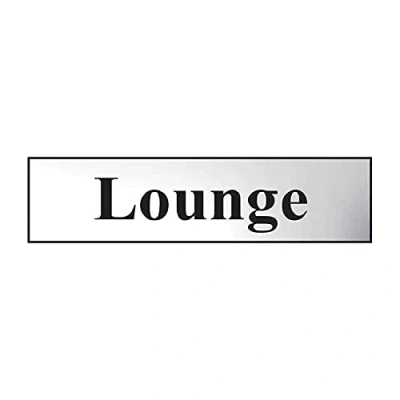 Image of Lounge Sign Self Adhesive PVC Chrome Effect 200mm x 50mm