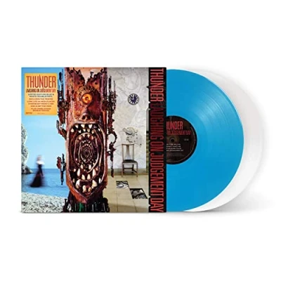 Image of Thunder Laughing On Judgement Day Blue &amp; White vinyl Sealed 2023 UK 2 LP set BMGCAT709DLP