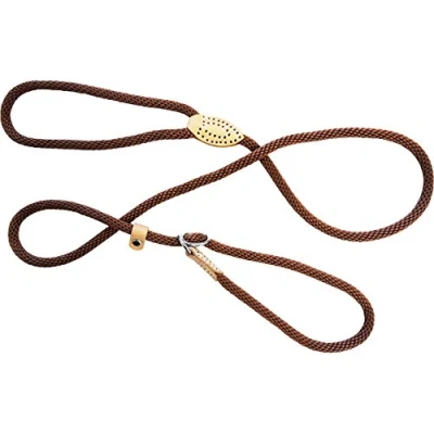 Image of DOG &amp; Co Supersoft Rope Slip Lead Brown 8mm X60, clear