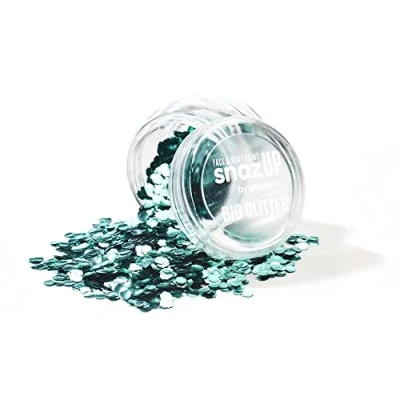 Image of Snazaroo Bio Glitter Face and Body Paint, Biodegradable Chunky Gliter, Turquoise Colour, 3g