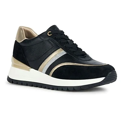 Image of Geox Women&#039;s D Desya Sneaker, Black, 4 UK