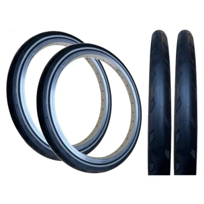 Image of PAIR Baldy&#039;s 16 x 1 3/8 Black with Reflective Wall Puncture Protected TYRES Suitable For Brompton Bikes (Pack of 2)