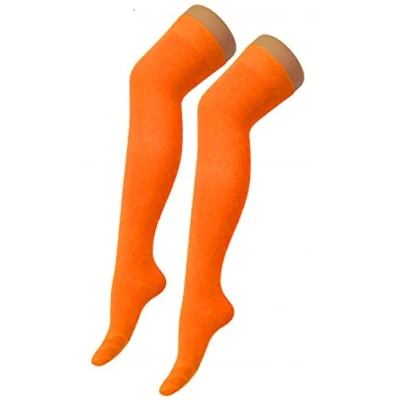 Image of Crazy Chick® Women&#039;s Plain Over The Knee Socks Thigh High Girls Stretchy OTK (Orange)