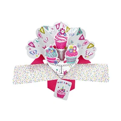 Image of Second Nature Pop Ups Happy Birthday and Cupcakes Up Greeting Card POP134 POP134A