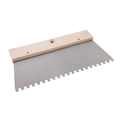 Image of Dapetz ® Adhesive Comb 6 Milimeter Teeth Floor Wall Tile Grout Plaster Spreader DIY 250 Long. Applicator Tiling and Grouting Trowel Wooden Handle