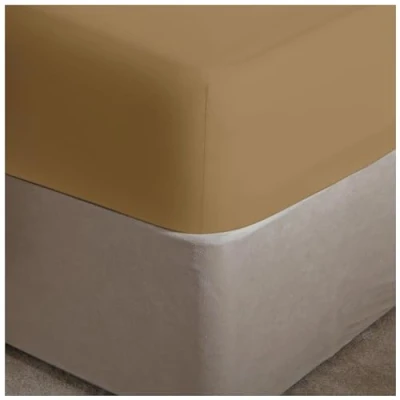Image of GC GAVENO CAVAILIA Deep Fitted Sheets Double Bed Extra Pockets 16 Inch (40cm) 180 TC Polycotton Washable Mocha