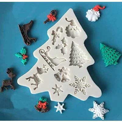 Image of TTOA Christmas Themed Silicone Fondant Mould Sugar Craft Cake Decorating Cup