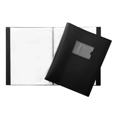Image of Janrax A4 Black Flexible Cover 150 Pocket Display Book Presentation Folder