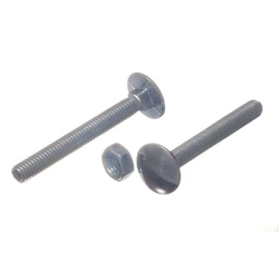 Image of 2 X Coach Carriage Cup Square Bolts M10 300MM with Nuts BZP Steel