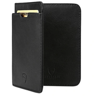 Image of Vaultskin City Slim Bifold Wallet with RFID Blocking for Cards and Cash (Black)
