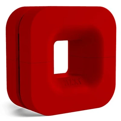 Image of NZXT Puck Cable Management and Headset Mount Compact Size Silicone Construction Powerful Magnet for Computer Case Mounting Red