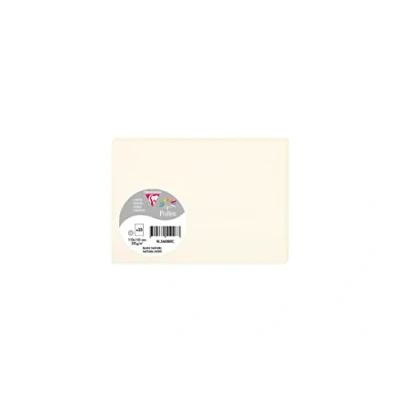 Image of Clairefontaine 56080C Pack of 25 Single Cards C6 Format 11x15.5cm 210g/m² Natural White Color Invitation Paper for Events and Correspondence Pollen Range Premium