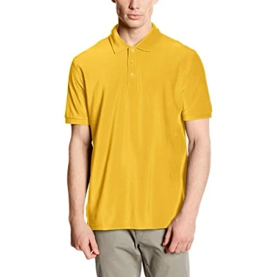 Image of Fruit of the Loom Men&#039;s Premium Short Sleeve Polo Shirt, Sunflower, XXX Large