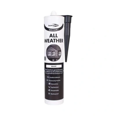 Image of Bond It All Weather General Purpose Rain Mate Roofing Tiles Car Glass Door Sealant EU3 Interior Window Sealing Tube (Black)