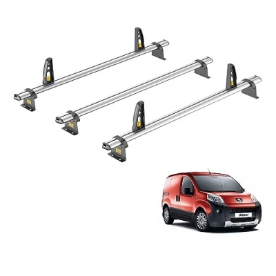 Image of Van Guard Roof Rack for Peugeot Bipper (2008+) 3 Aluminium Bars &amp; 4 Load Stops VG270