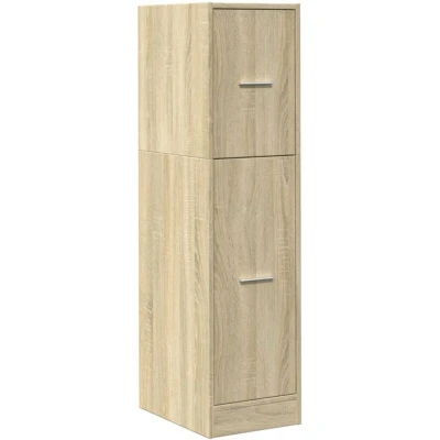 Image of vidaXL Apothecary Cabinet Storage Drawer, Engineered Wood Sonoma Oak, Multi use for Living Room/Bedroom/Office, 30x41x118cm