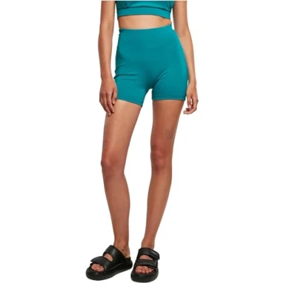 Image of Urban Classics HIGH Waist Cycle HOT Shorts, Women&#039;s, Size: XS, Watergreen
