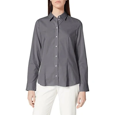 Image of Seidensticker women&#039;s blouse city shirt regular fit long sleeve plain 100% cotton